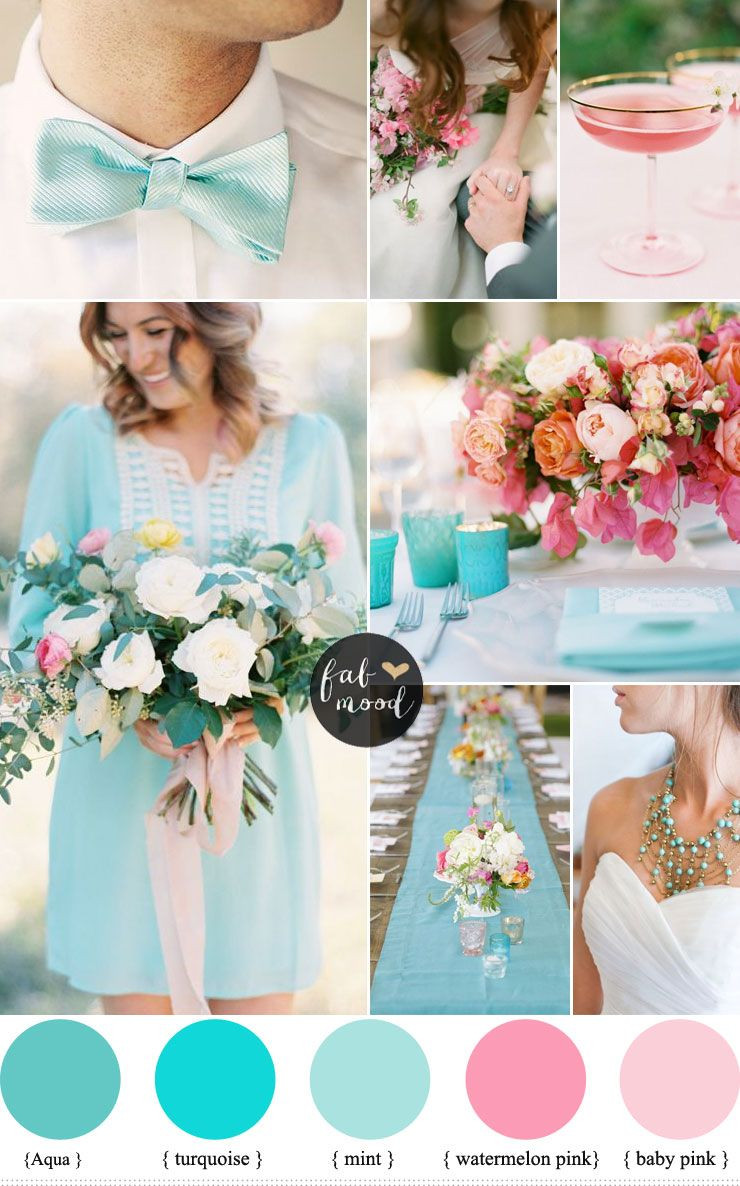 Blue And Pink Wedding Colors
 Pink and Turquoise Wedding Ideas Cheerful Duo