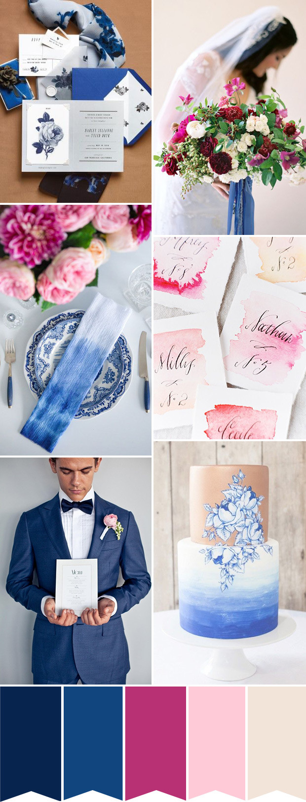 Blue And Pink Wedding Colors
 Modern meets Tradition A Different Blue & Pink Wedding