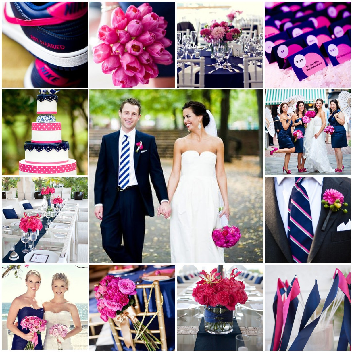 Blue And Pink Wedding Colors
 Pink & Navy