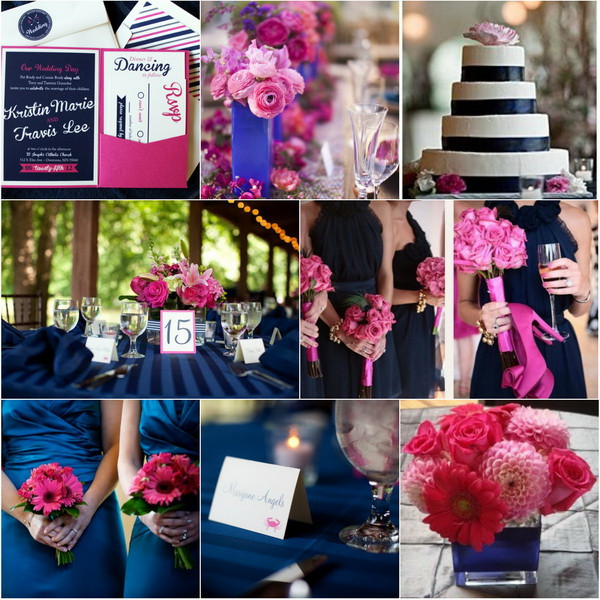 Blue And Pink Wedding Colors
 TRENDING NAVY BLUE WEDDING IDEAS FOR FALL 2014