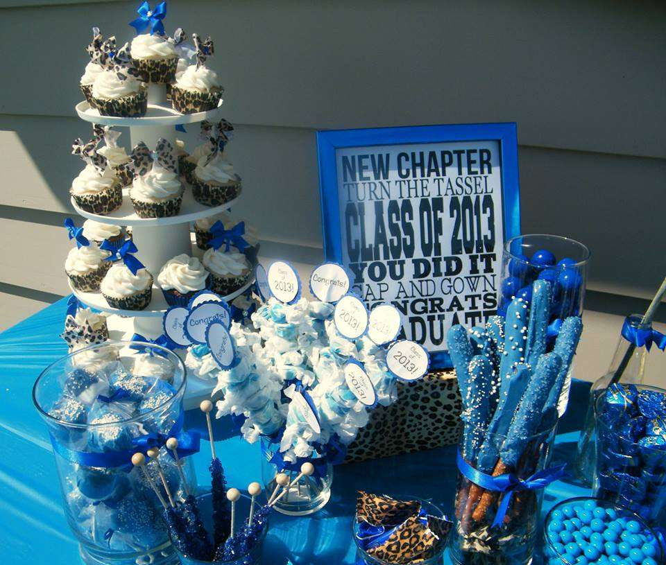 Blue And White Graduation Party Ideas
 Royal Blue and Cheetah Print Graduation Graduation End of