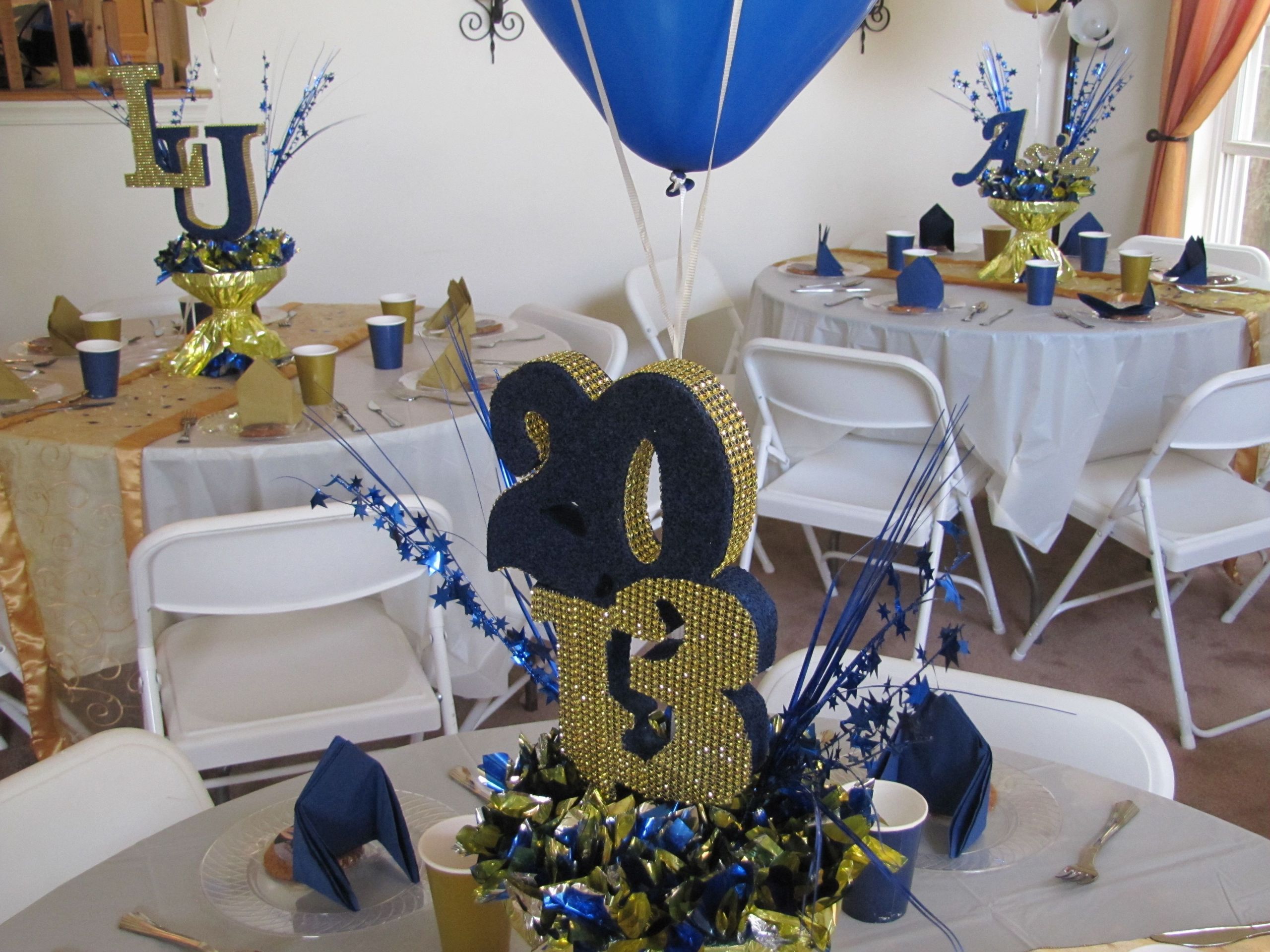 Blue And White Graduation Party Ideas
 LaSalle University graduation party gold blue and cream