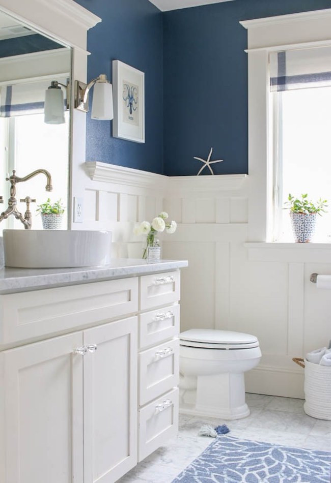 Blue Bathroom Decor
 5 Navy & White Bathrooms The Inspired Room