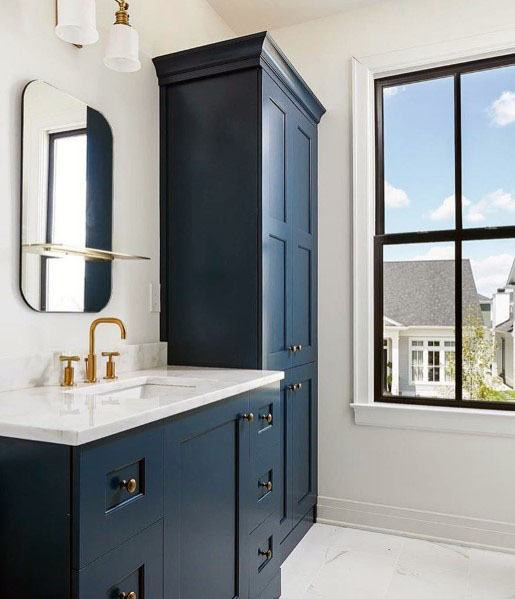 Blue Bathroom Walls
 Top 50 Best Blue Bathroom Ideas Navy Themed Interior Designs