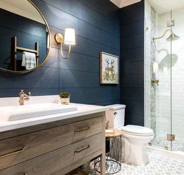 Blue Bathroom Walls
 Top 50 Best Blue Bathroom Ideas Navy Themed Interior Designs