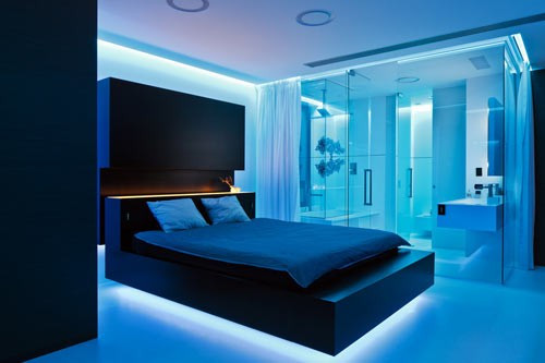 Blue Bedroom Lights
 اروع اضاءات غرف النوم باللون الازرق