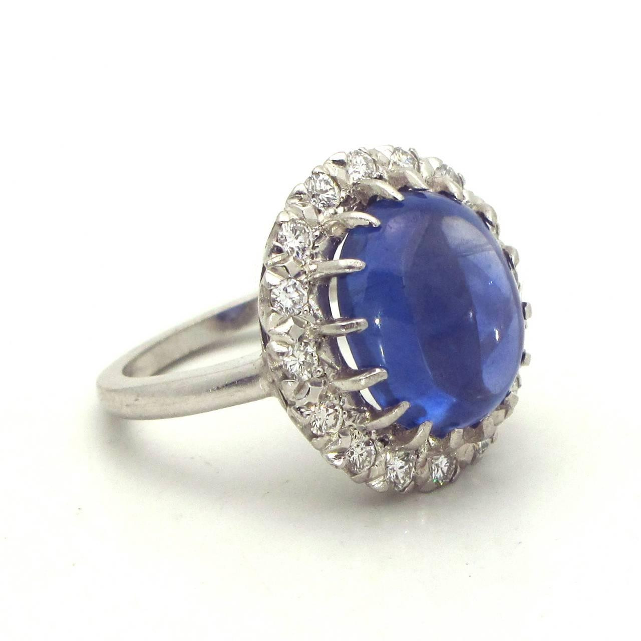 Blue Diamond Rings For Sale
 Blue Sapphire Diamond Platinum Cluster Ring For Sale at