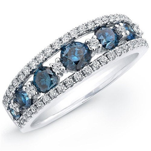 Blue Diamond Wedding Band
 Blue Diamond Wedding Ring Diamond Wedding Ring Stackable