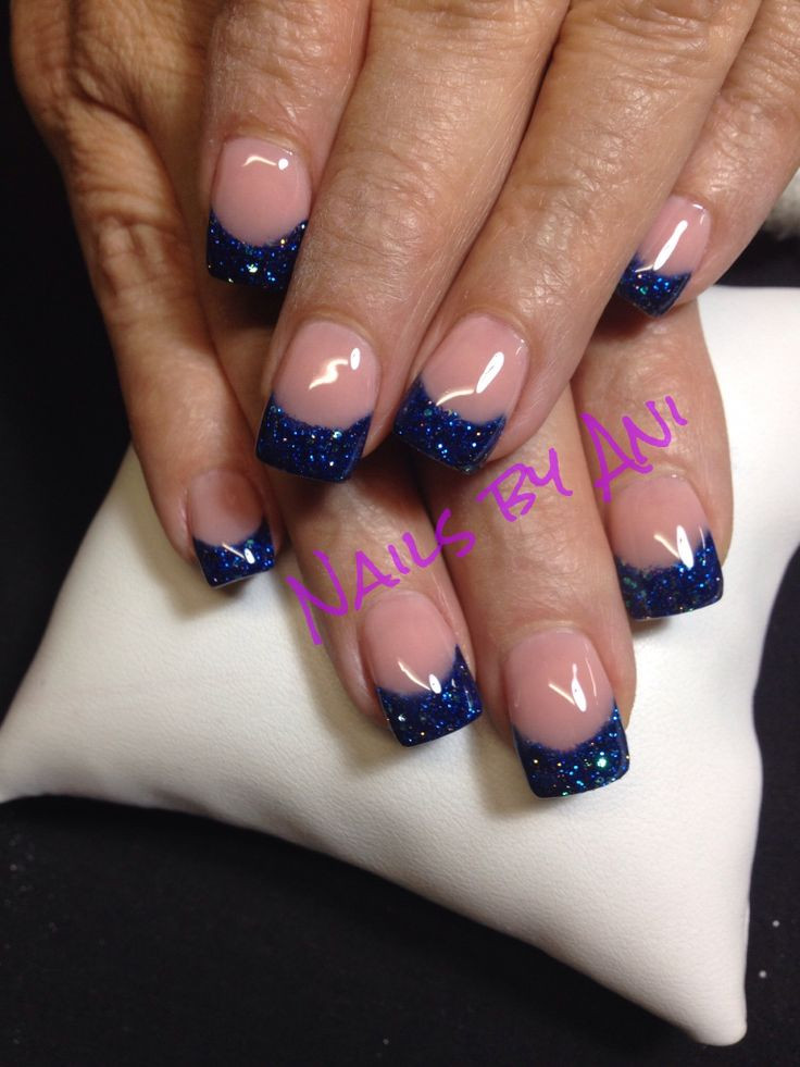 Blue French Tip Nail Designs
 Blue French tip nails Acrylic nail designs