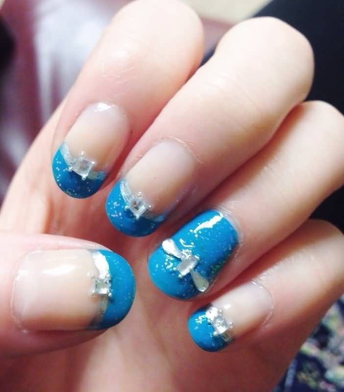Blue French Tip Nail Designs
 55 Most Stylish French Tip Nail Art Designs