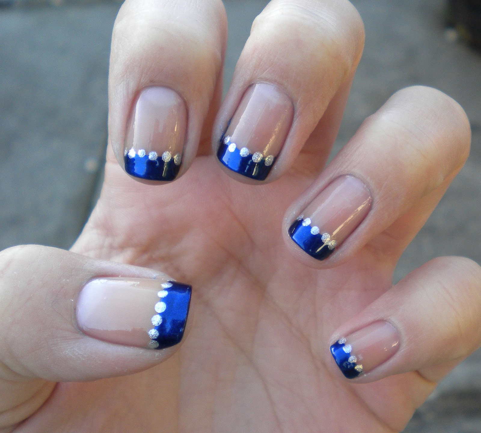 Blue French Tip Nail Designs
 smile for the little things French Manicure Variation