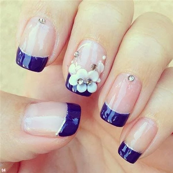 Blue French Tip Nail Designs
 50 Latest French Tip Nail Art Designs