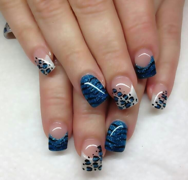 Blue French Tip Nail Designs
 Blue french tip design Makeup & Nails