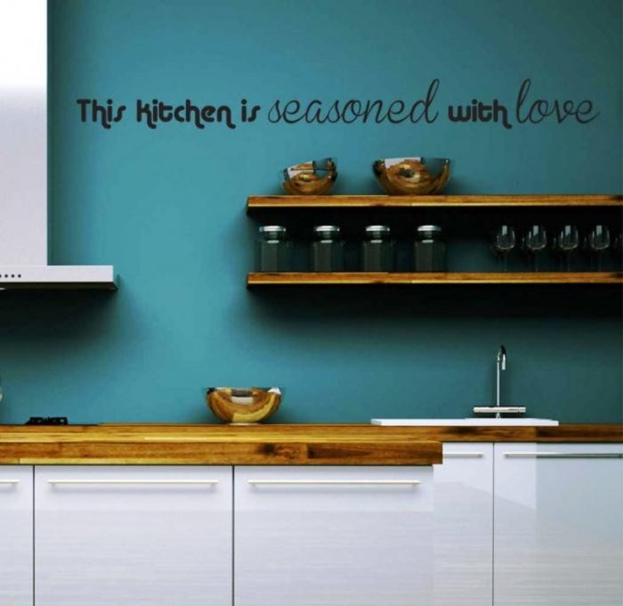Blue Kitchen Wall Decor
 15 Wonderful Sticker Ideas For Kitchen Wall Design Rilane