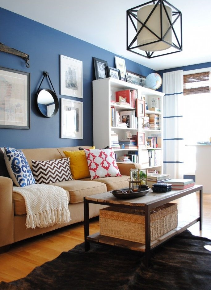Blue Living Room Decor
 Unique Blue and White Living Room Design Ideas