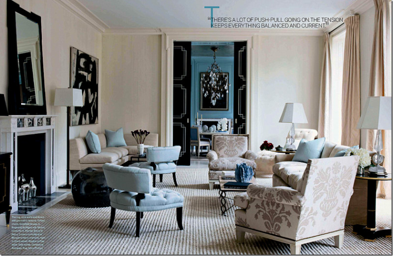 Blue Living Room Decor
 Color Scheme Black and Blue