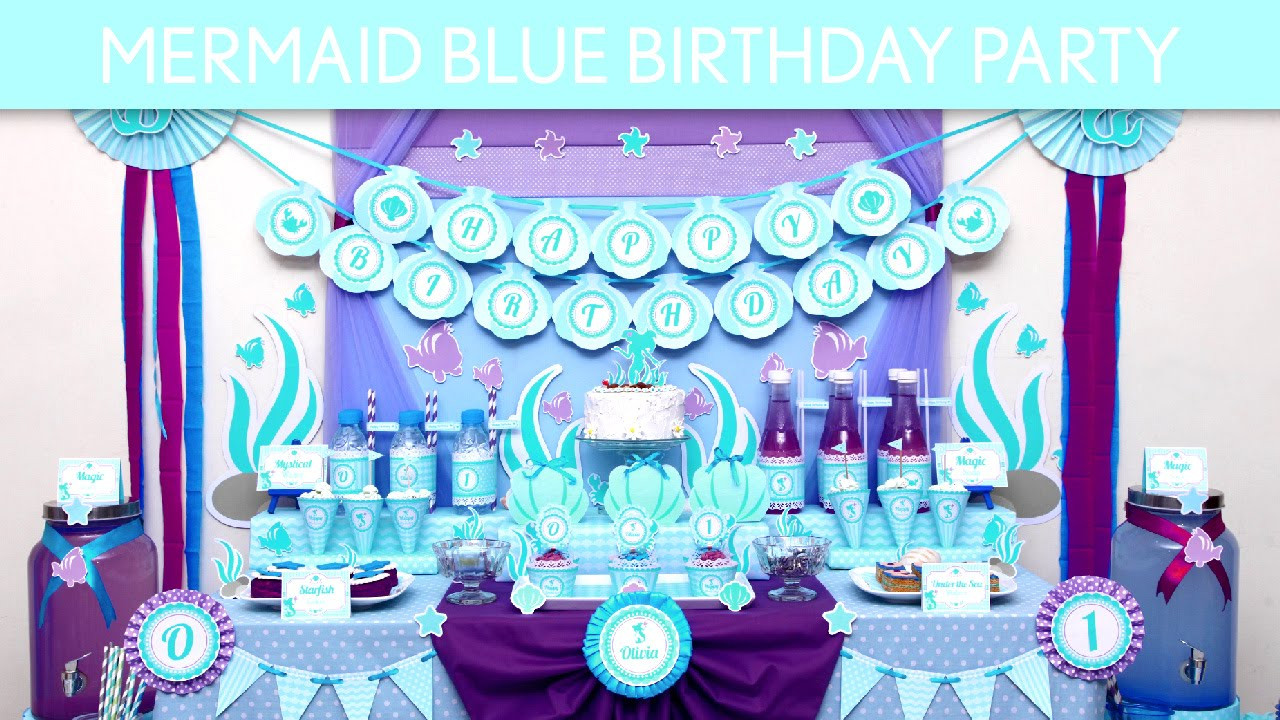 Blue Themed Birthday Party Ideas
 Mermaid Blue Birthday Party Ideas Mermaid Blue B132