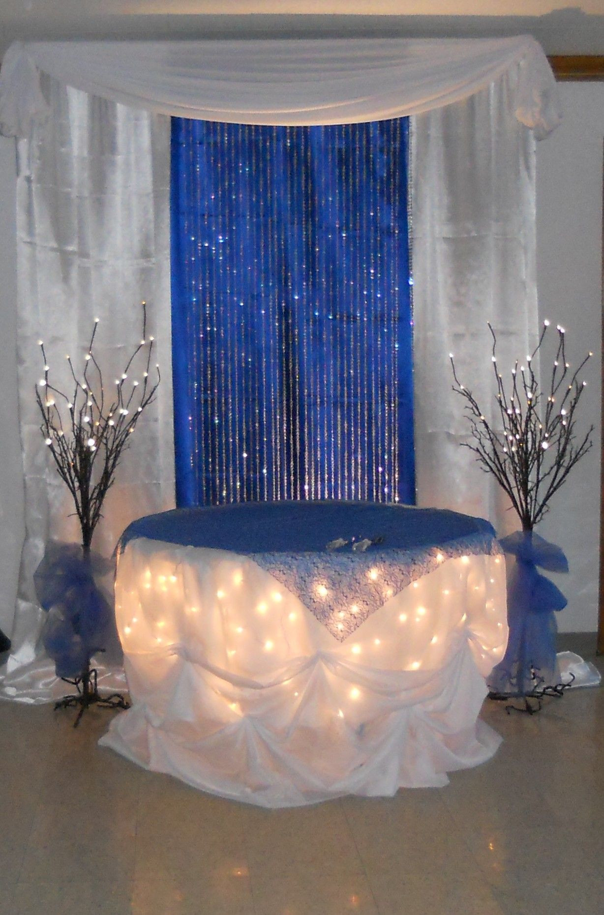 Blue Wedding Decor
 royal blue cake table by