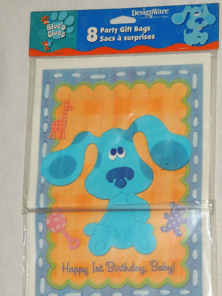 Blues Clues Birthday Party Supplies
 BLUES CLUES 1st BIRTHDAY 8 LOOT BAGS PARTY SUPPLIES