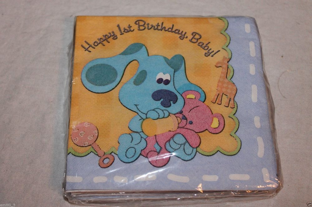 Blues Clues Birthday Party Supplies
 NEW BLUES CLUES 1ST BIRTHDAY DESSERT NAPKINS PARTY