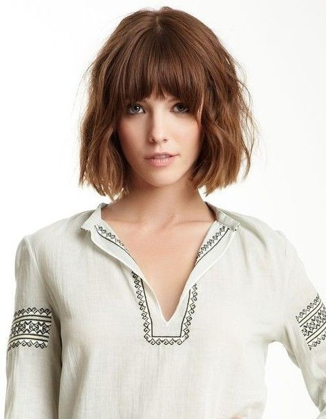 Bob Hairstyle With Bangs
 Time to Write Curly Bob Hairstyle with Blunt Bangs