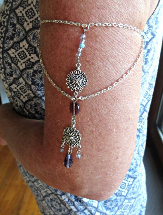 Body Jewelry Arm
 Purple Maroon Arm Chain Arm Bracelet Piece Body Jewelry