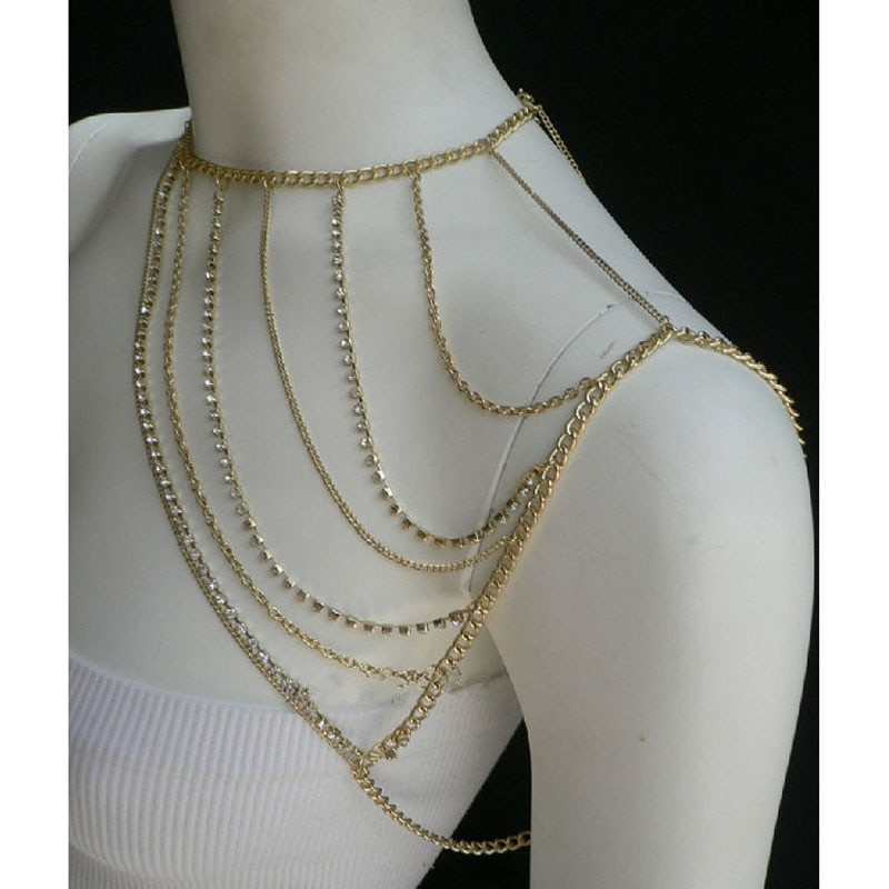 Body Jewelry Arm
 Fashion Celebrity y Metal Tassel Shoulder Body Chain