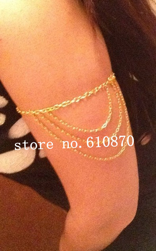 Body Jewelry Arm
 2014 Gold Arm Chain Chunky Body Jewelry Accessory Arm Cuff