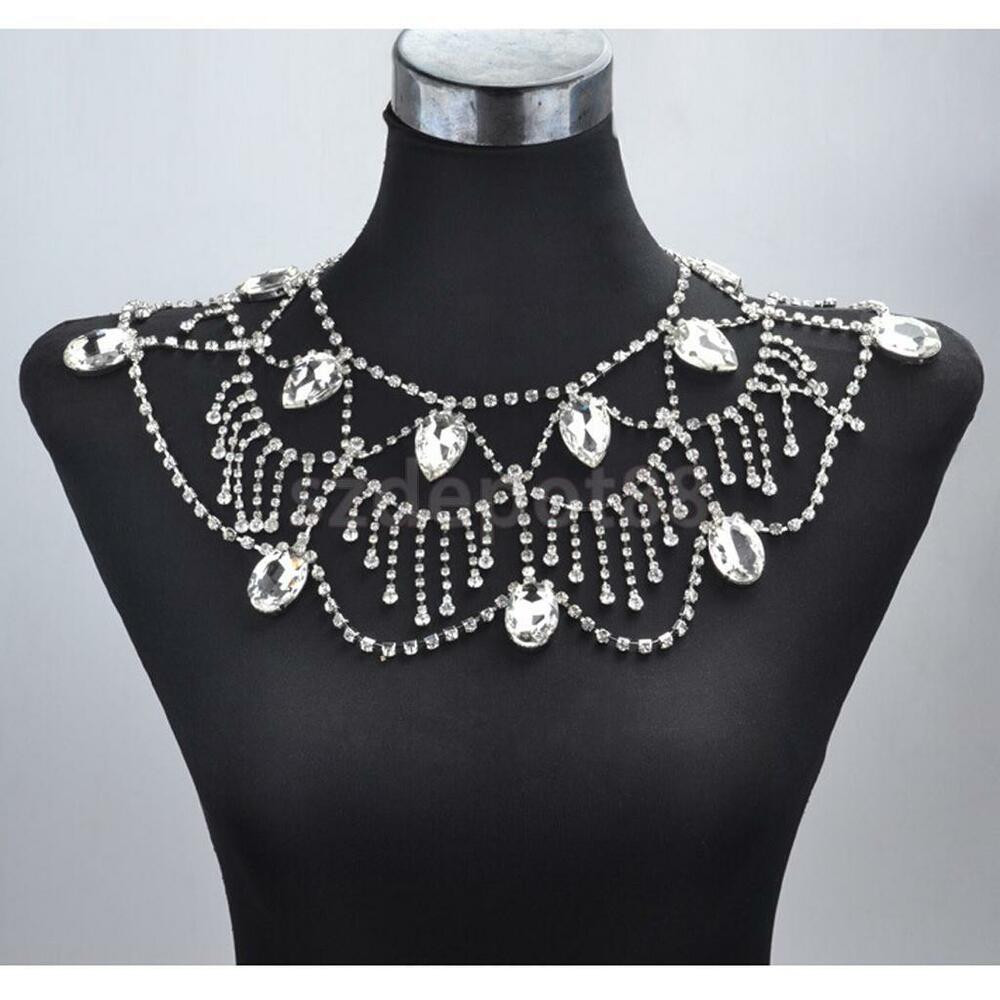 Body Jewelry Chains
 Wedding Bridal Party Crystal Shoulder Body Chain Necklace