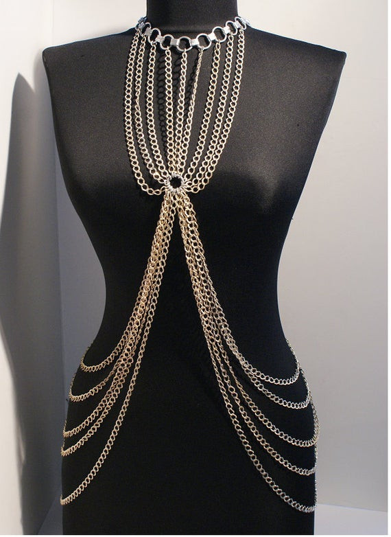 Body Jewelry Chains
 silver body chain necklace chain fashion body jewelry