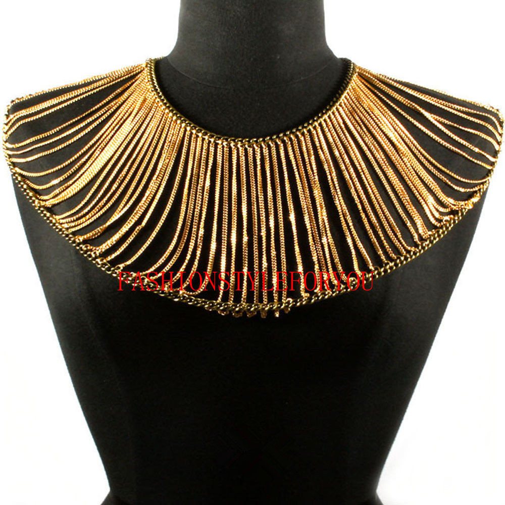 Body Jewelry Chains
 Fashion Style Women Gold Pated Necklace Chains Multi