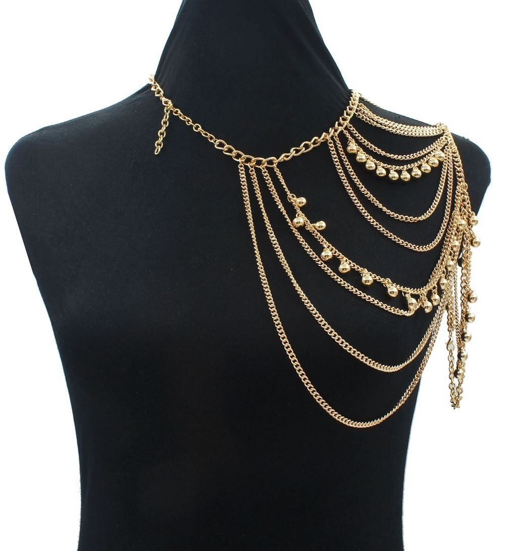 Body Jewelry Chains
 e Shoulder Multiple Layered Body Chain Necklace
