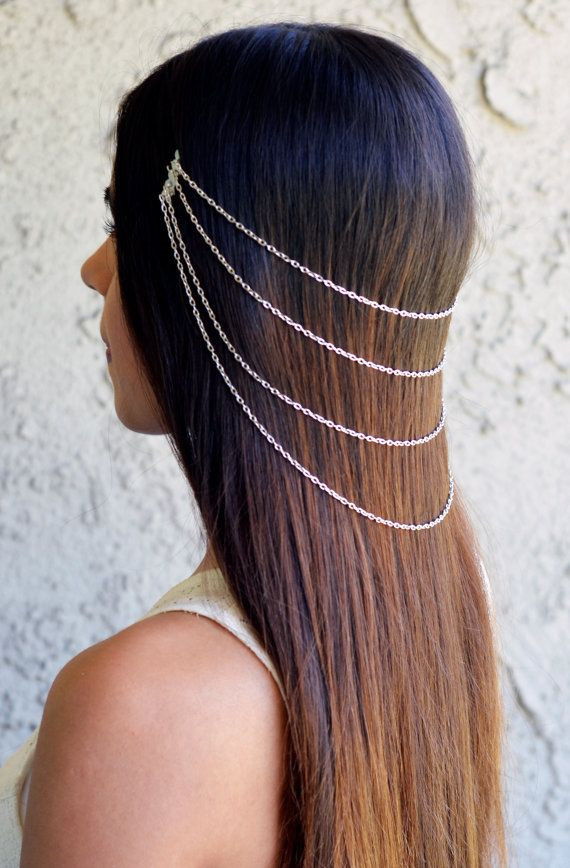 Body Jewelry Coachella
 Coachella Silver Hair Chain Jewelry Barrette y Head