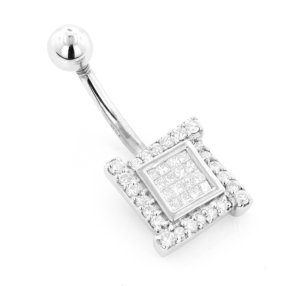 Body Jewelry Diamond
 Luxury Body Jewelry Gold Diamond Belly Button Ring 0 53ct 14K
