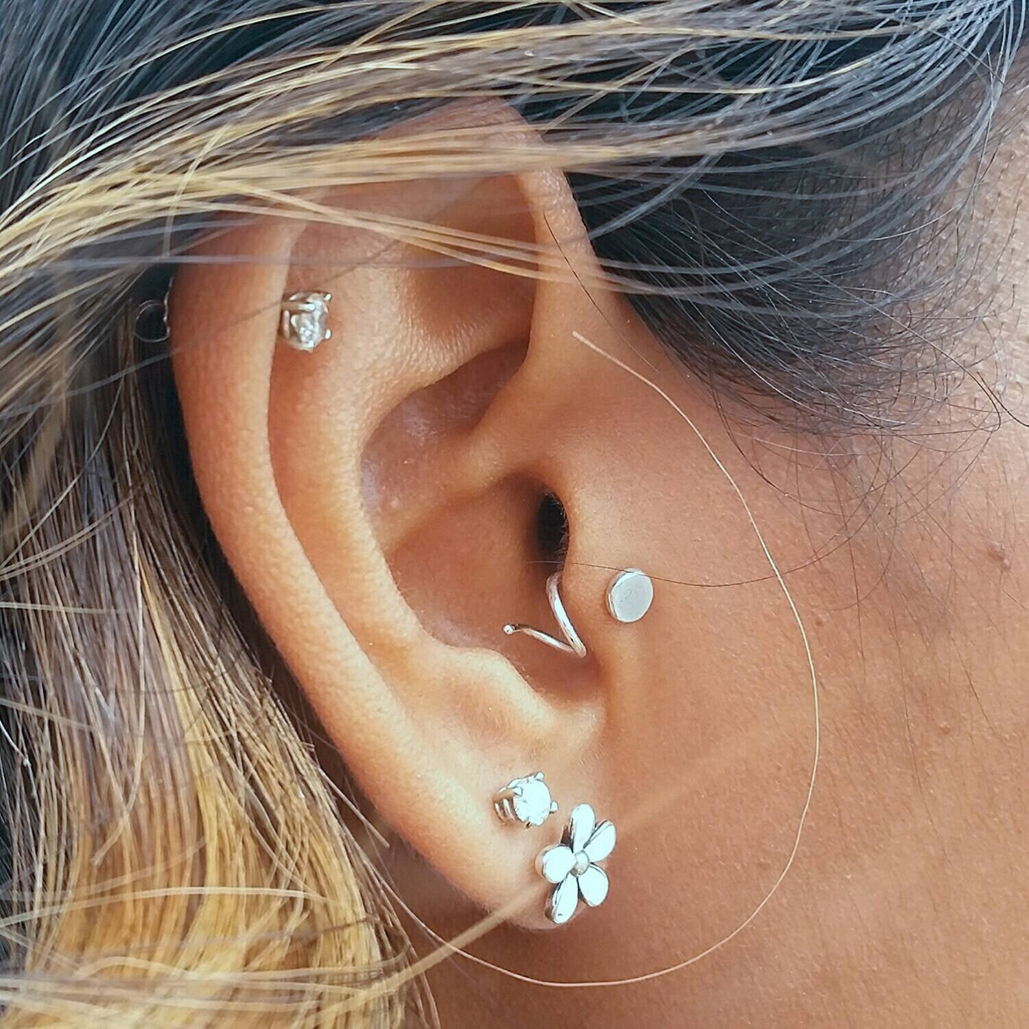 Body Jewelry Ears
 Tiny Tragus Earring Stud Body Jewelry Coil Style Rose
