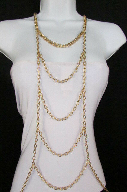 Body Jewelry Outfit
 New Women Gold Body Chain Full Frontal Long Necklace y