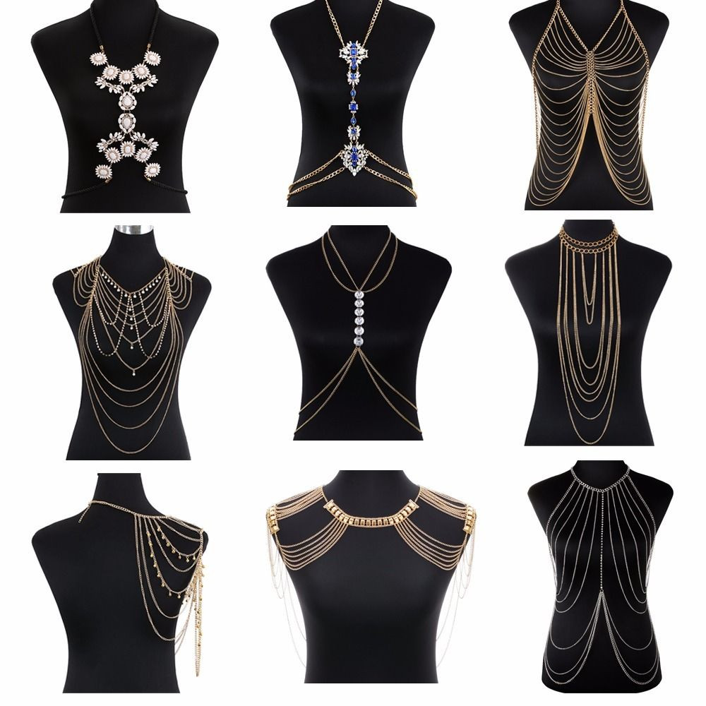 Body Jewelry Over Clothes
 New Fashion Punk Shoulder Body Waist Tassel Chain Link