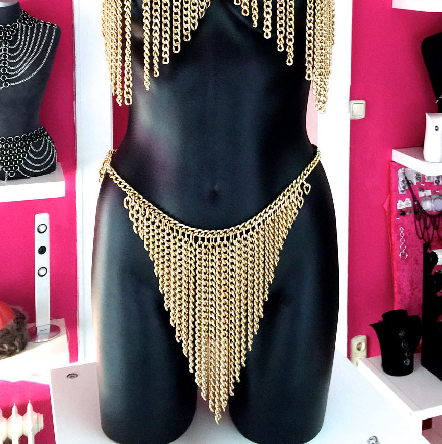 Body Jewelry Skirt body chain cleopatra quen skirt chain waist belt jewelry gold