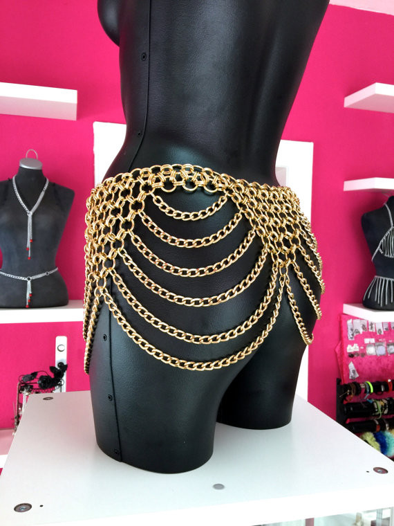 Body Jewelry Skirt body chain cleopatra quen skirt chain waist belt jewelry gold