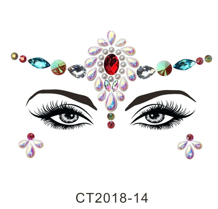 Body Jewelry Stickers
 25 Styles Adhesive Face Crystal Stickers Party Eye