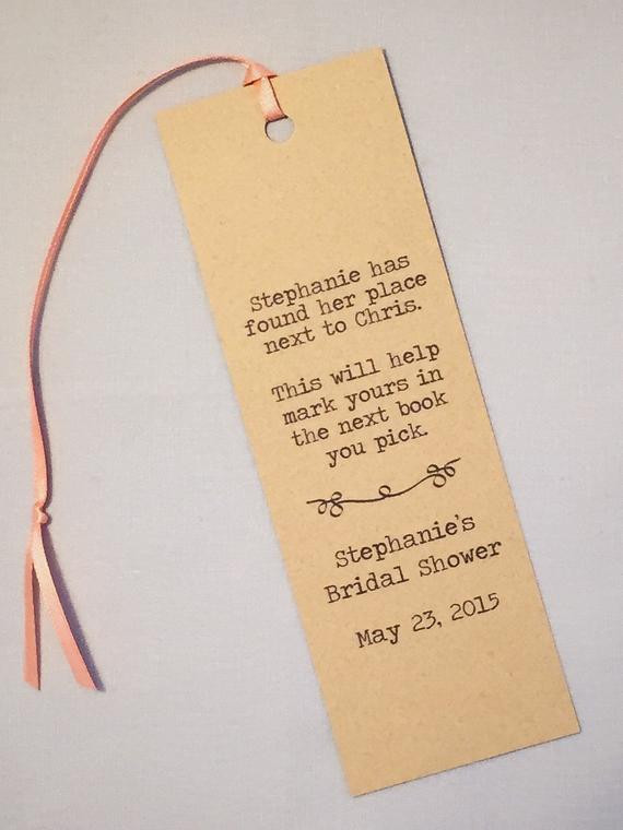 Bookmark Wedding Favors
 Literary Wedding Bookmark Program Wedding Favor Shower