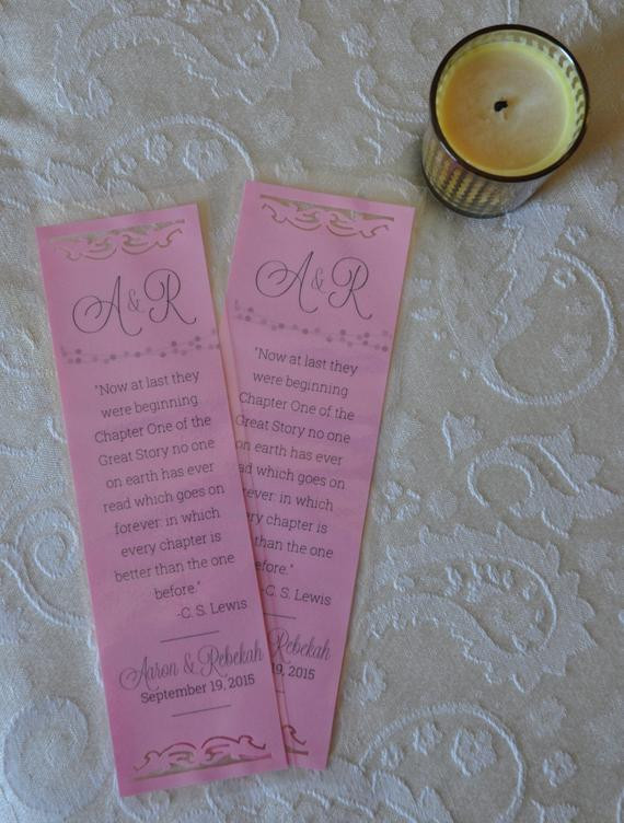 Bookmark Wedding Favors
 Bookmark Wedding Favors Laminated Bookmarks Personalized