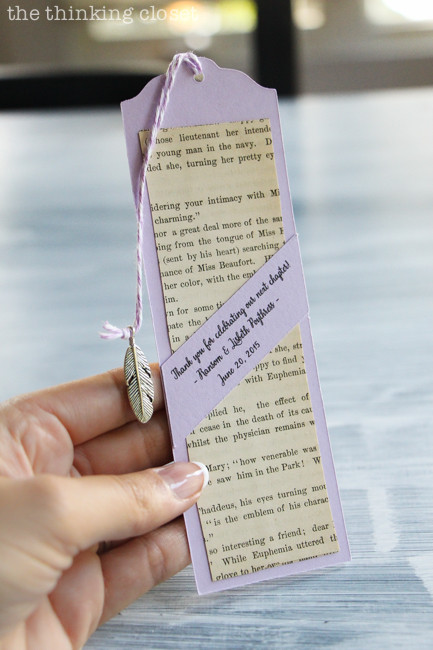 Bookmark Wedding Favors
 D I Y Bookmark Wedding Favors — the thinking closet