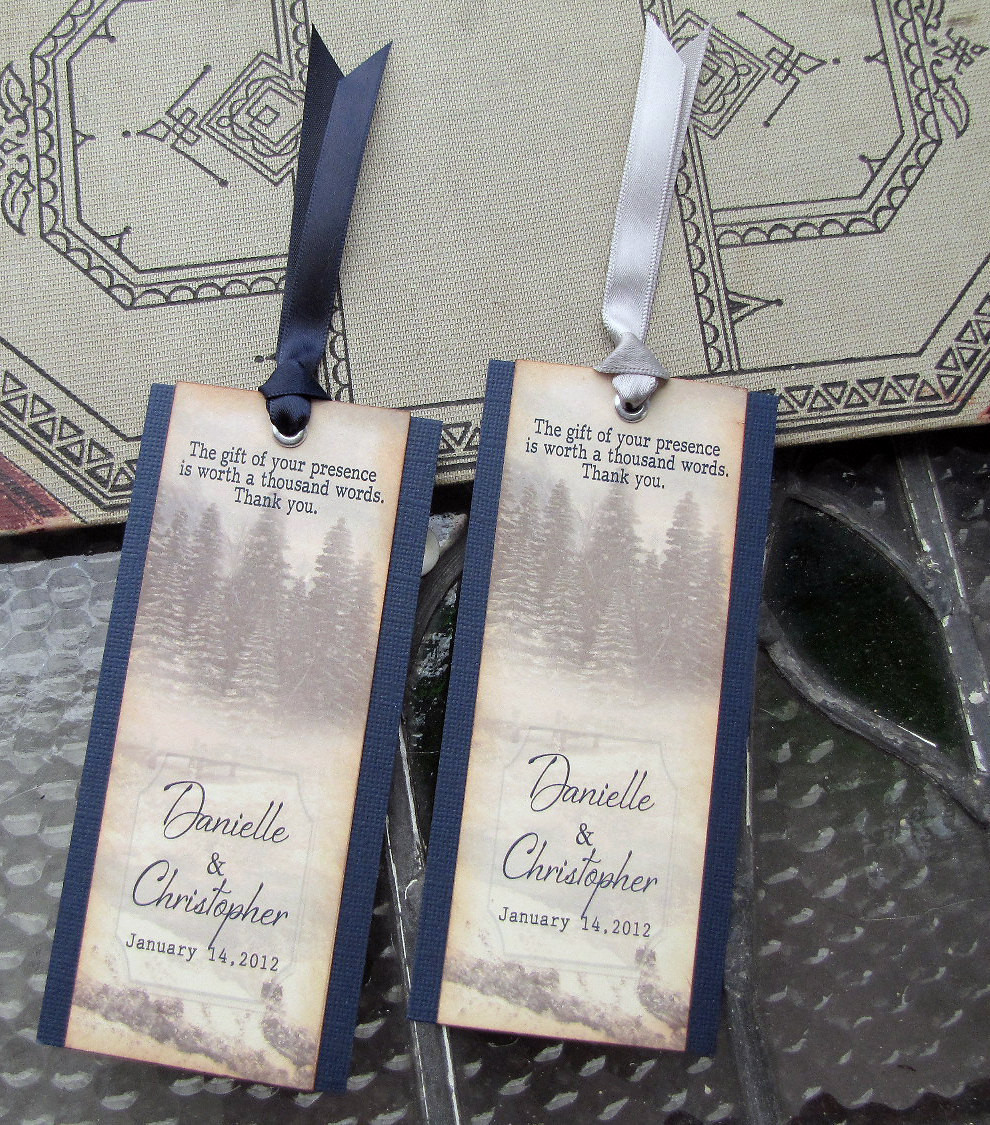 Bookmark Wedding Favors
 Items similar to Wedding Favor Bookmarks Rustic Winter