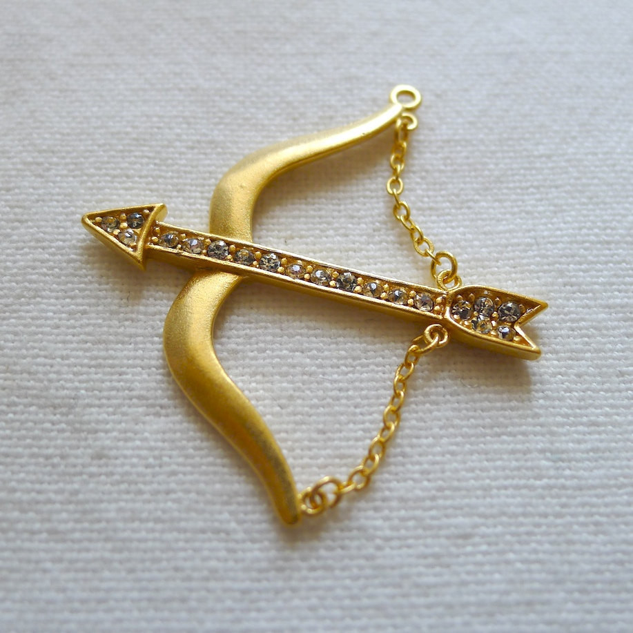 Bow And Arrow Necklace
 SPECIAL Bow and Arrow Pendant Gold Plated by lustrousthings