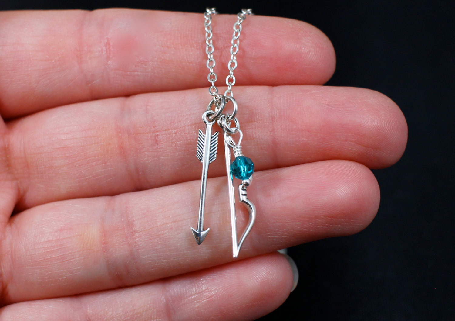 Bow And Arrow Necklace
 Bow and Arrow Necklace Sterling Silver Bow and Arrow with