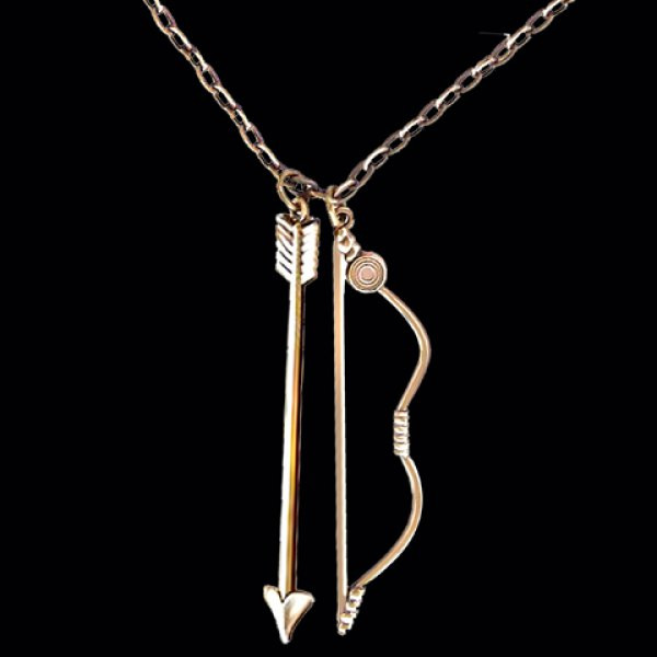 Bow And Arrow Necklace
 Wholesale Trendy Avengers Hawkeye Bow and Arrow Necklace