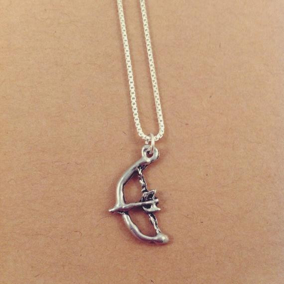 Bow And Arrow Necklace
 Bow and Arrow Charm Necklace on 999 Fine Sterling Silver