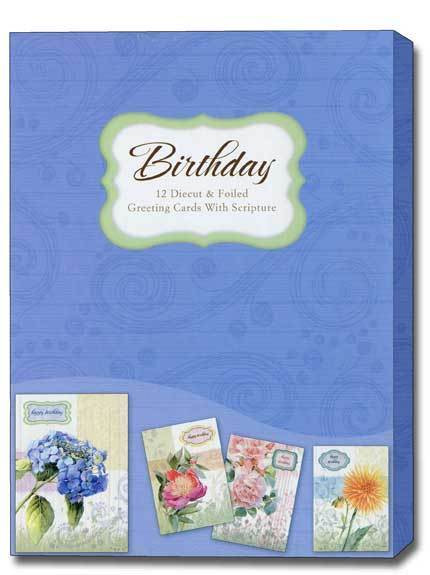 Boxed Birthday Cards
 Floral Rapture 12 Boxed Assorted Christian Birthday Cards