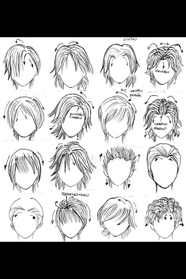 Boy Anime Hairstyle
 Anime hairstyles drawing Pinterest